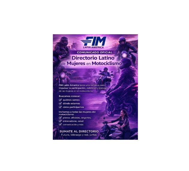 FIM Latin America presenta el Directorio Latino de Mujeres en Motociclismo