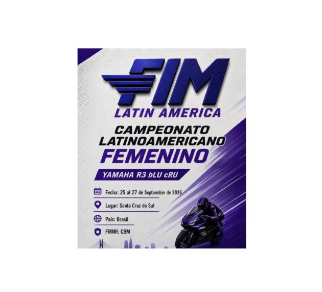 Cambio de sede y fecha para el Campeonato Latinoamericano Femenino Yamaha R3 bLU cRU 🏁